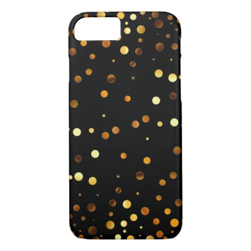 Gold Glitter Faux Foil Confetti Dots iPhone 87 Case