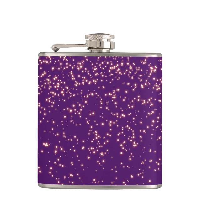 Gold Glitter Faux Foil Confetti Flask (Front)