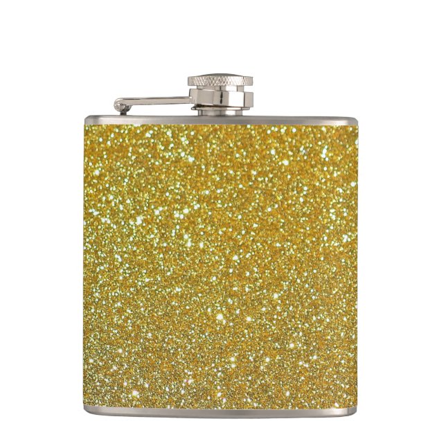 Gold Glitter Faux foil Flask (Front)