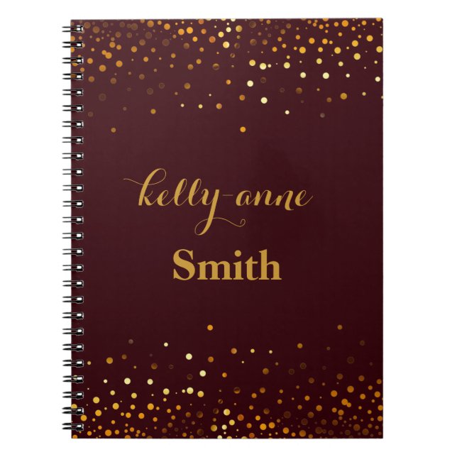 Gold Glitter Faux Foil Glamorous kraft Notebook (Front)
