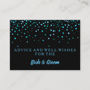 Gold Glitter Faux Foil Wedding Advice Card