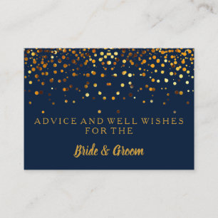 Gold Glitter Faux Foil Wedding Advice Card