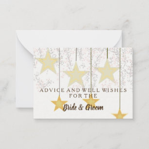 Gold Glitter Faux Foil Wedding Advice Card