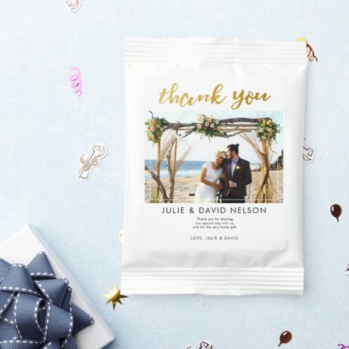 gold glitter faux hand lettering thank you wedding margarita drink mix