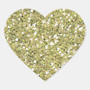 Gold Glitter (Faux) Heart Sticker
