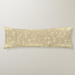 Gold Glitter Faux Sparkle Body Pillow