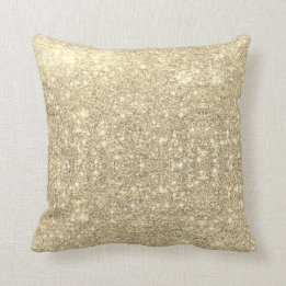 Gold Glitter Faux Sparkle Throw Pillow