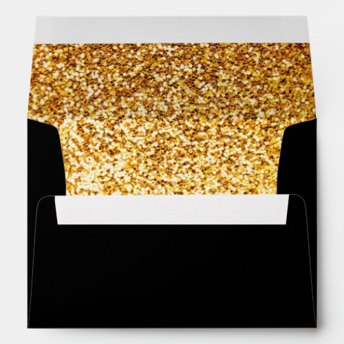 Gold Glitter faux with return address envelopes