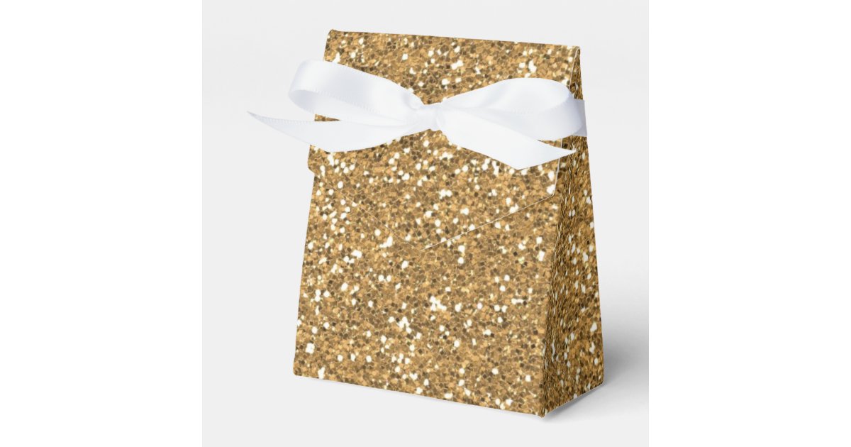 Gold Glitter Favor Box Zazzle