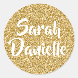 Gold Glitter Favor Sticker