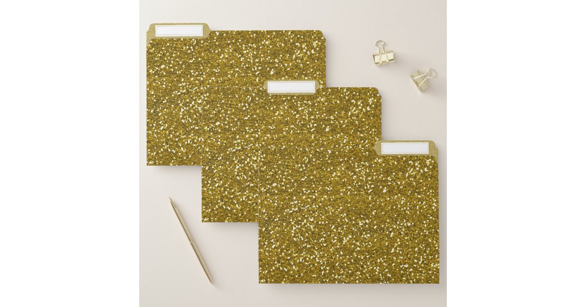 Gold Glitter File Folder | Zazzle