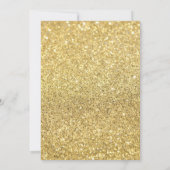 Gold Glitter First  Birthday Invitation (Back)