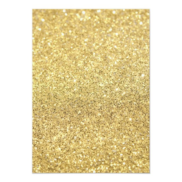 Gold Glitter First  Birthday Invitation