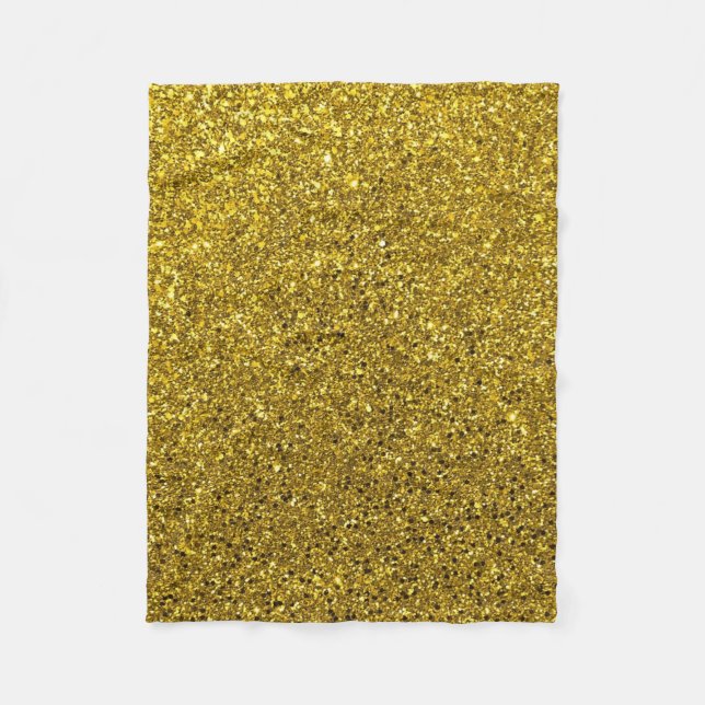 Gold Glitter Fleece Blanket (Front)