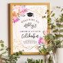 Gold glitter floral watercolor graduation welcome poster
