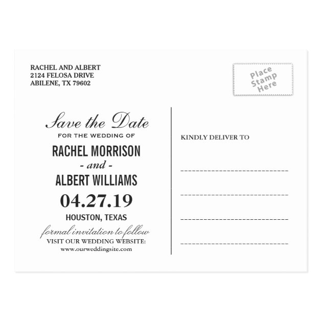 Gold Glitter Floral Wedding Save The Date Postcard