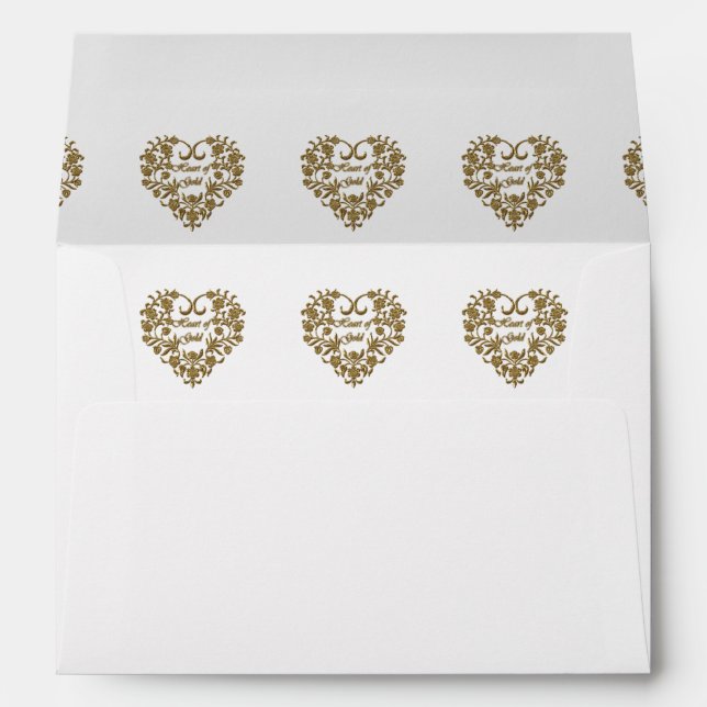 Gold Glitter Flourish Valentine Envelope (Back (Bottom))