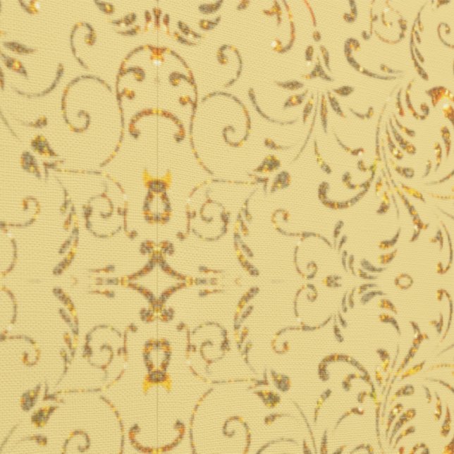 Gold Glitter Flowers Pattern Ornaments Wallpaper (Seam)