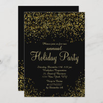 Gold glitter foil  confetti corporate Christmas Invitation
