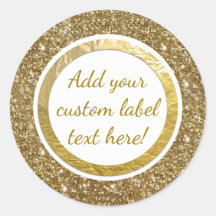Gold Glitter Foil Print Custom Craft Favor Wedding