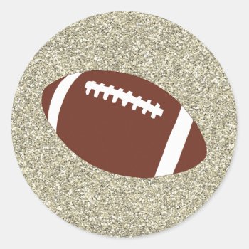 Gold Glitter Football Stickers by PandaCatGallery at Zazzle