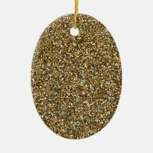 GOLD GLITTER ~ for Holidays or Every Day! Ceramic Ornament