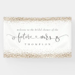 Gold Glitter Future Mrs Welcome Bridal Shower Banner