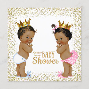 Gold Glitter Gender Reveal Invitation