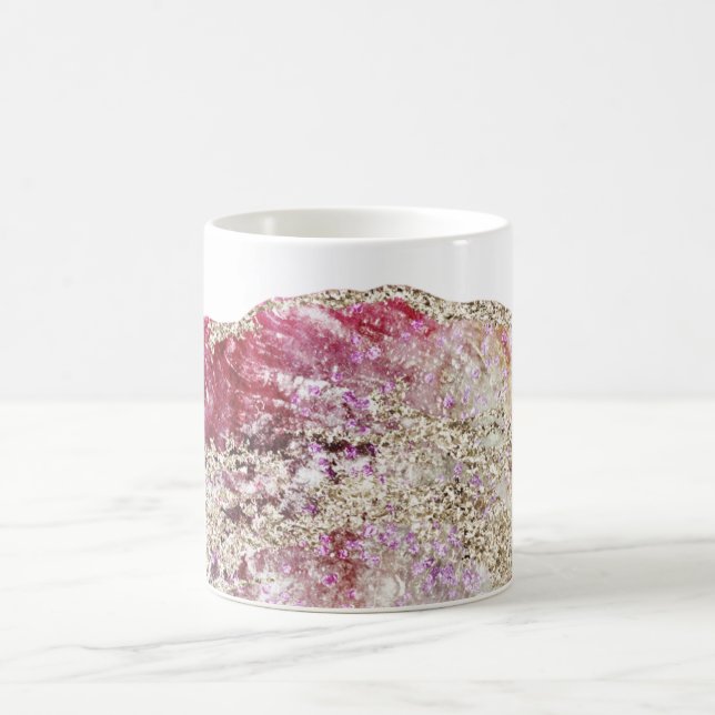 *~* Gold Glitter Geodes Rock Agate  Watercolor  Coffee Mug (Center)