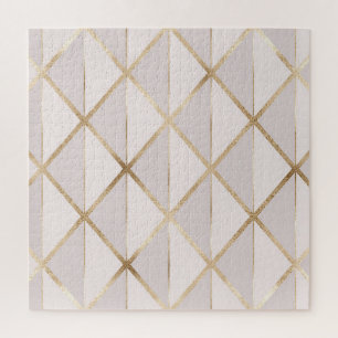 Gold glitter, geometric rhombus pattern. jigsaw puzzle