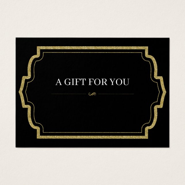 Gold Glitter Gift Certificate Card (Front)