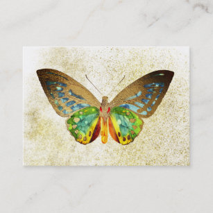 *~* Gold Glitter Gilded Gold Watercolor Butterfly Business Card
