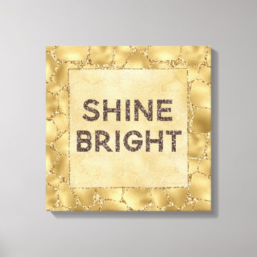 Gold Glitter Giraffe Print Shine Bright