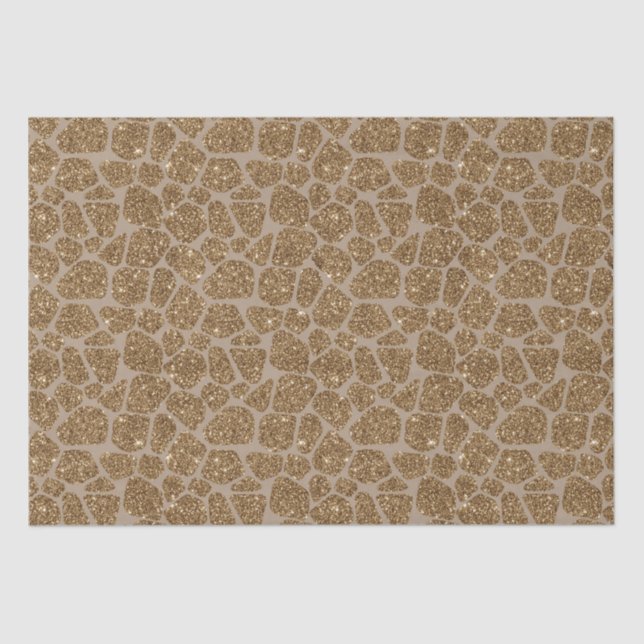 Gold Glitter Giraffe Print Tissue Paper (Front)