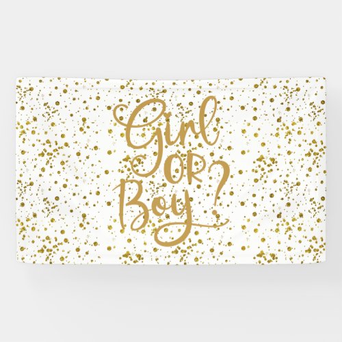 Gold Glitter Girl or Boy Gender Reveal Banner