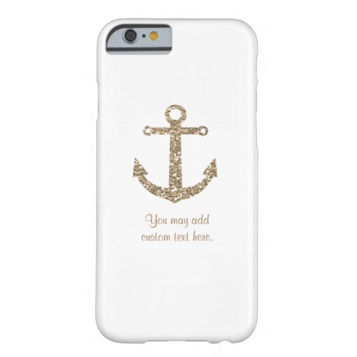 Gold Glitter Glam Anchor Nautical Phone Case Cover