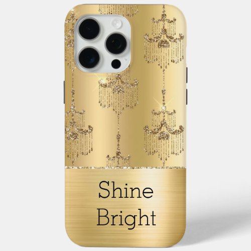 Gold Glitter Glam Chandeliers  iPhone 15 Pro Max Case