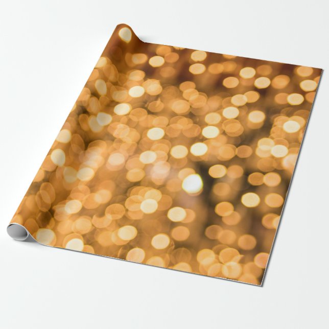Gold Glitter Glam Christmas Wrapping Paper (Unrolled)