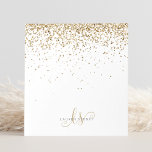 Gold Glitter Glam Monogram Name Notepad<br><div class="desc">Glam Gold Glitter Elegant Monogram Notepad. Easily personalize this trendy chic notepad design featuring elegant gold sparkling glitter on a black background. The design features your handwritten script monogram with pretty swirls and name.</div>