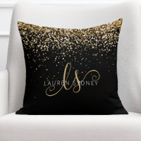 Gold Glitter Glam Monogram Name