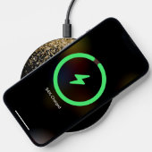 Gold Glitter Glam Monogram Name Wireless Charger (Phone)
