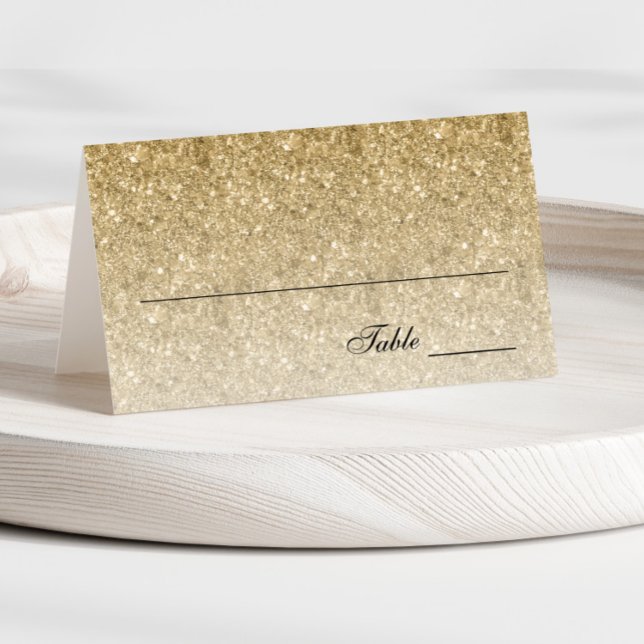 Gold Glitter Glam Personalized Place Card (Creator Uploaded)
