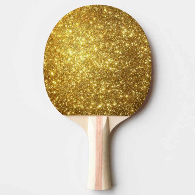 Gold Glitter Glam Sparkles Bling Girly Elegant Ping Pong Paddle (Front)
