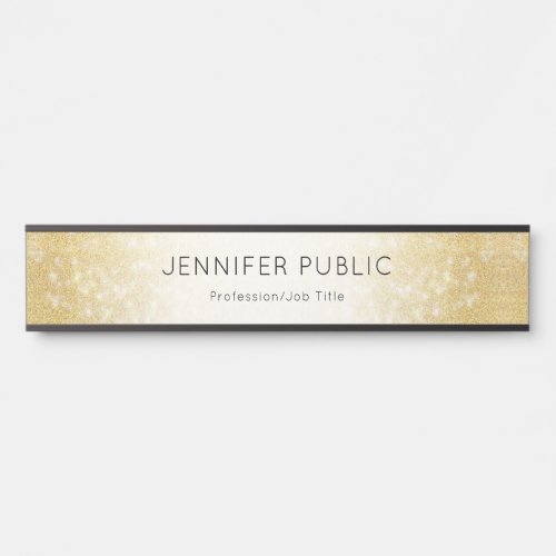 Gold Glitter Glamorous Template Elegant Modern Door Sign