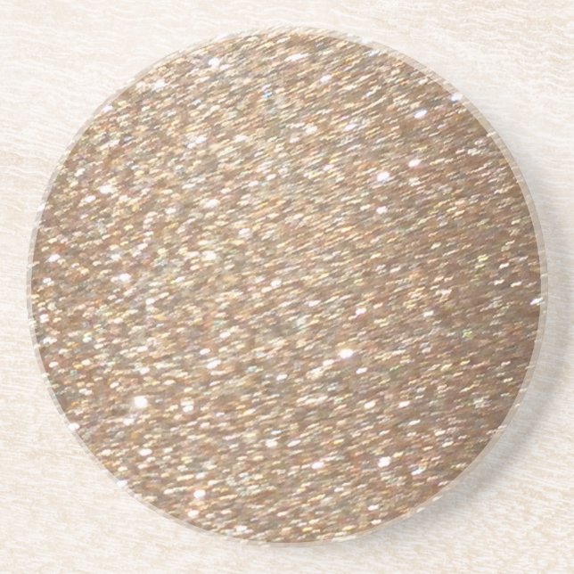 Gold Glitter Glamour Party Festive  Light Sparkles Drink Coaster (Front)