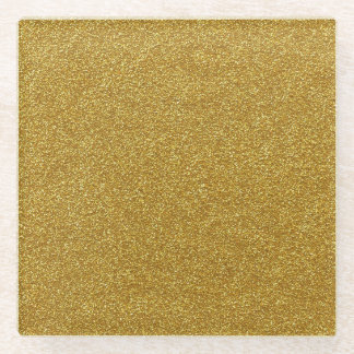 Gold Glitter Glass Coaster