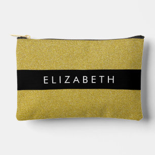 Gold Glitter, Glitter Background, Your Name Accessory Pouch