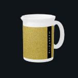 Gold Glitter, Glitter Background, Your Name Beverage Pitcher<br><div class="desc">Elegant,  stylish and sophisticated glitter texture in gold color. Modern and trendy gift,  perfect for the glitter lover in your life. Personalize by adding your name,  nickname,  monogram or initials.</div>