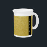 Gold Glitter, Glitter Background, Your Name Beverage Pitcher<br><div class="desc">Elegant,  stylish and sophisticated glitter texture in gold color. Modern and trendy gift,  perfect for the glitter lover in your life. Personalize by adding your name,  nickname,  monogram or initials.</div>