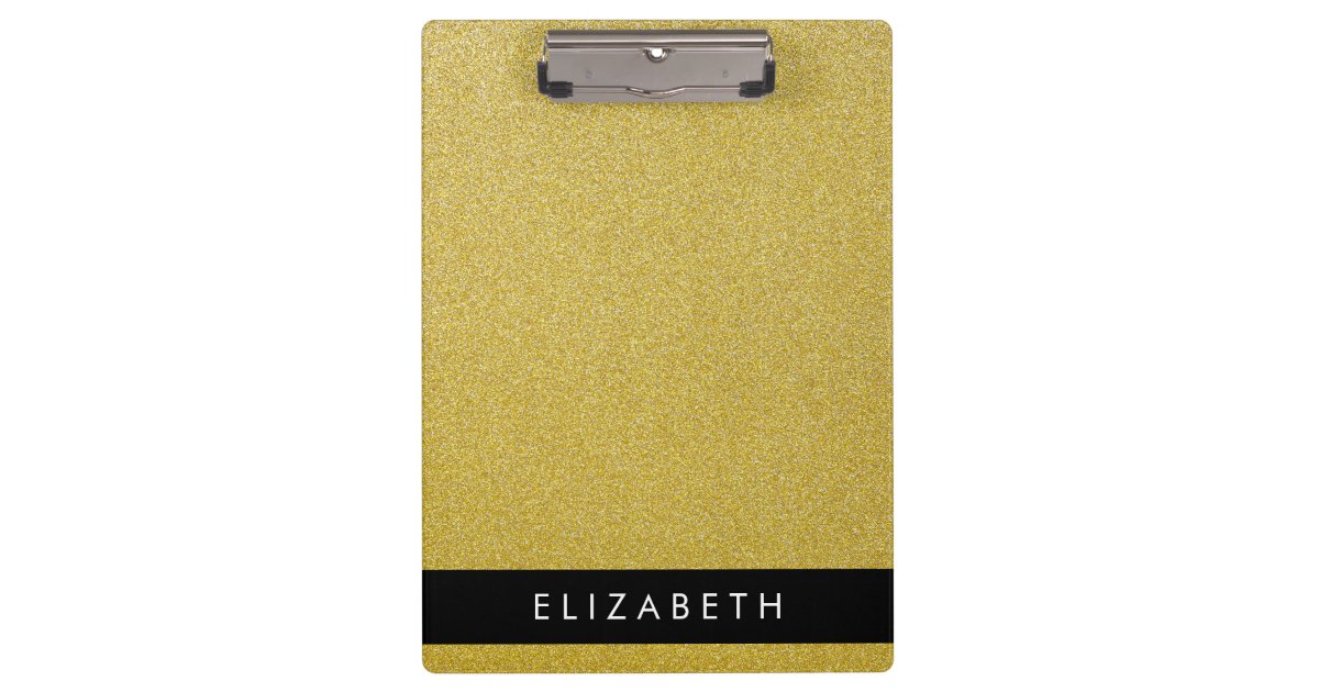 Gold Glitter, Glitter Background, Your Name Clipboard Zazzle
